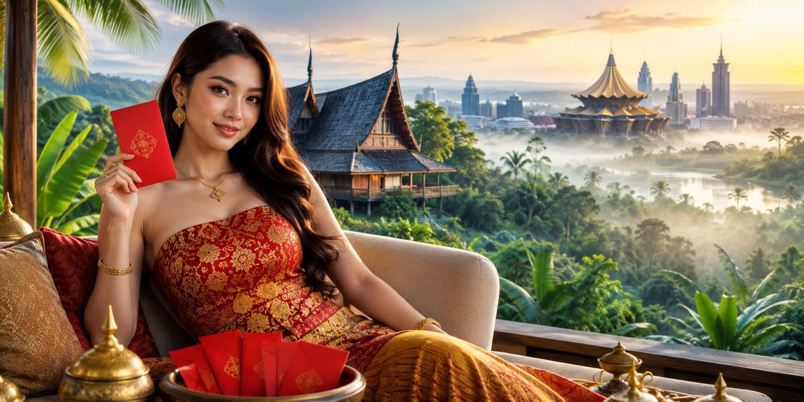 Tema sampul merah gaya Sarawak untuk bonus usj7